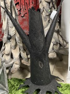 Svietnik na halloween/ plechový strom 73x43cm