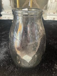 Sklenená nádoba antracitová18x30cm