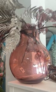 Sklenená nádoba ružová II. (27x42cm)