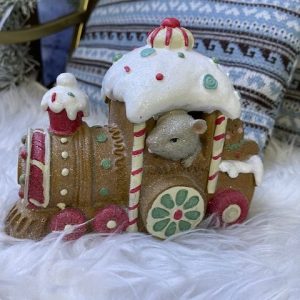 Perníkový vláčik s myšiakom led 18,5x10x15cm – Obrázok 3