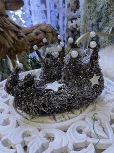 Santa boots/Mikulášske topánky prútené 24x10x17cm