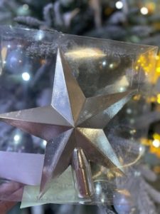 Zlatá plastová hviezda na špic zlatá 20cm