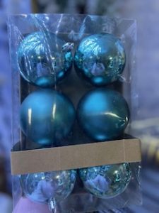 Tyrkysové plastové gule 8cm/set 6ks