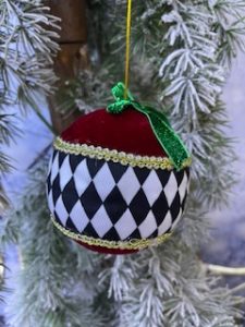 Vianočná guľa károvaná 10cm