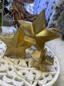 Zlatá hviezda kovová malá 10,5x10,5cm