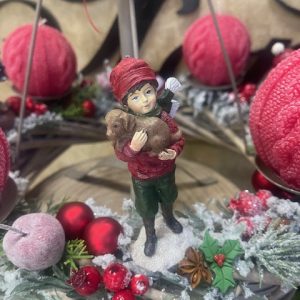 Adventný veniec na podstavci červený 41x50cm – Obrázok 3