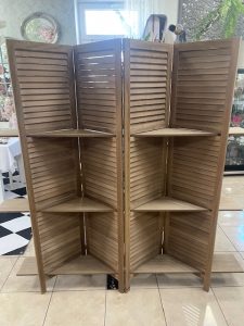 Paraván drevený hnedý 170x170cm