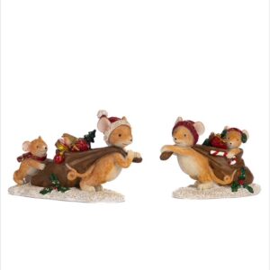 Vianočné myšiaky s darčekovým batohom 12cm