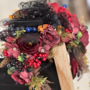 Čelenka s kvietkami bordová