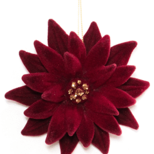Červený zamatový vianočný kvet 11cm