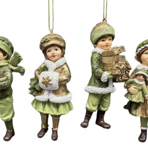 Zeleno zlatá vianočná figúrka na stromček 11cm 1ks – Obrázok 3