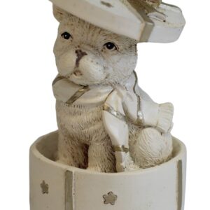 Bielo-zlatý vianočný psík 10cm