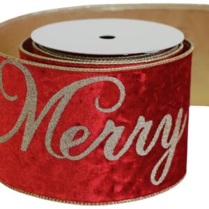 Červená vianočná stuha Merry Christmas 10cm x10m