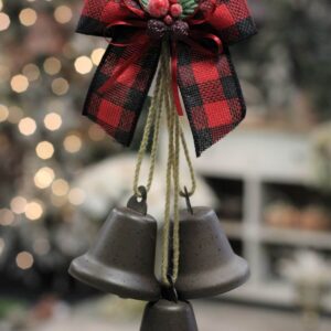 Hnedé vianočné zvončeky s mašľou 35cm