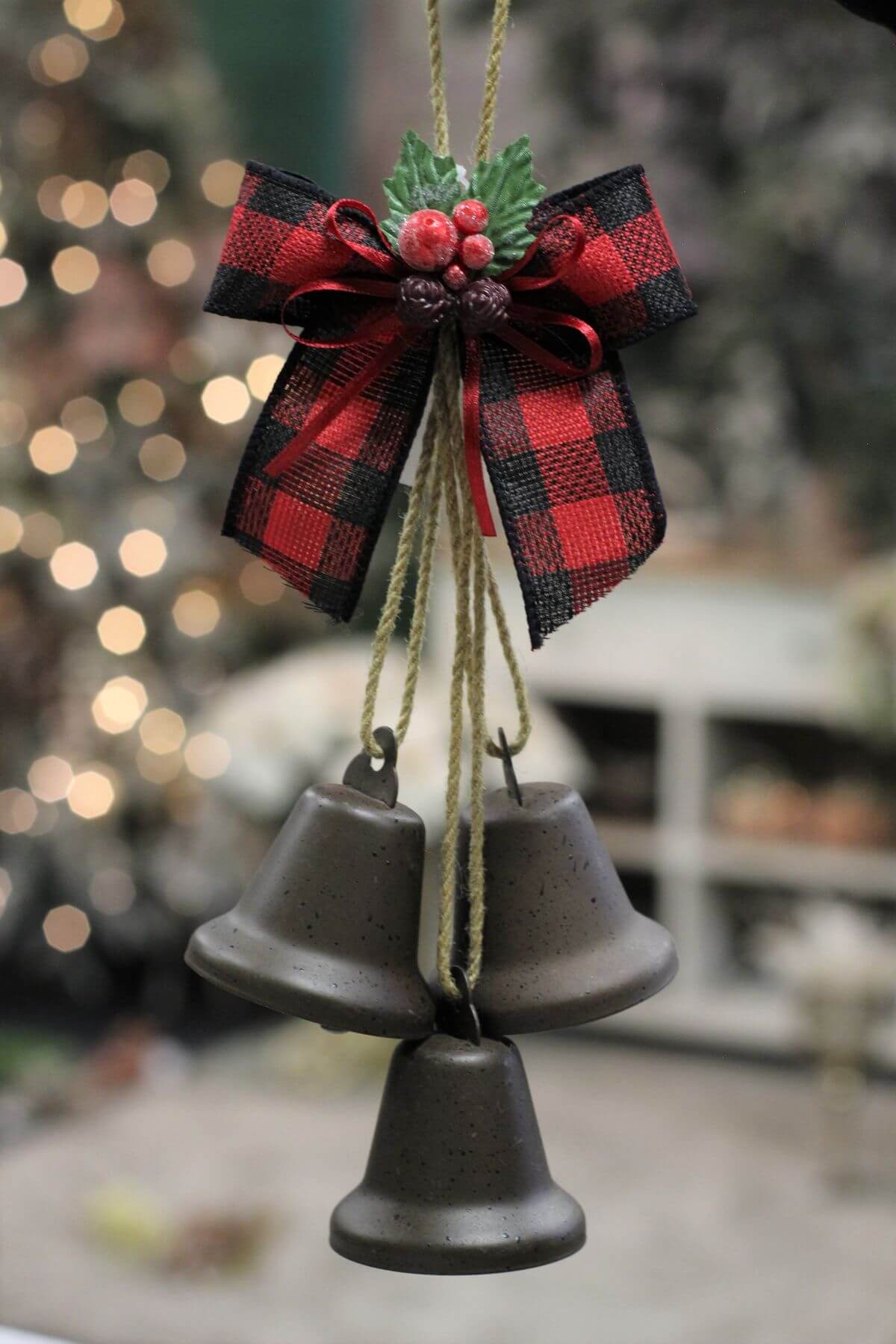 Hnedé vianocné zvonceky s maslou 35cm