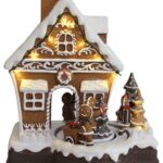 Hrací a pohyblivý perníkový domček s LED 23cm