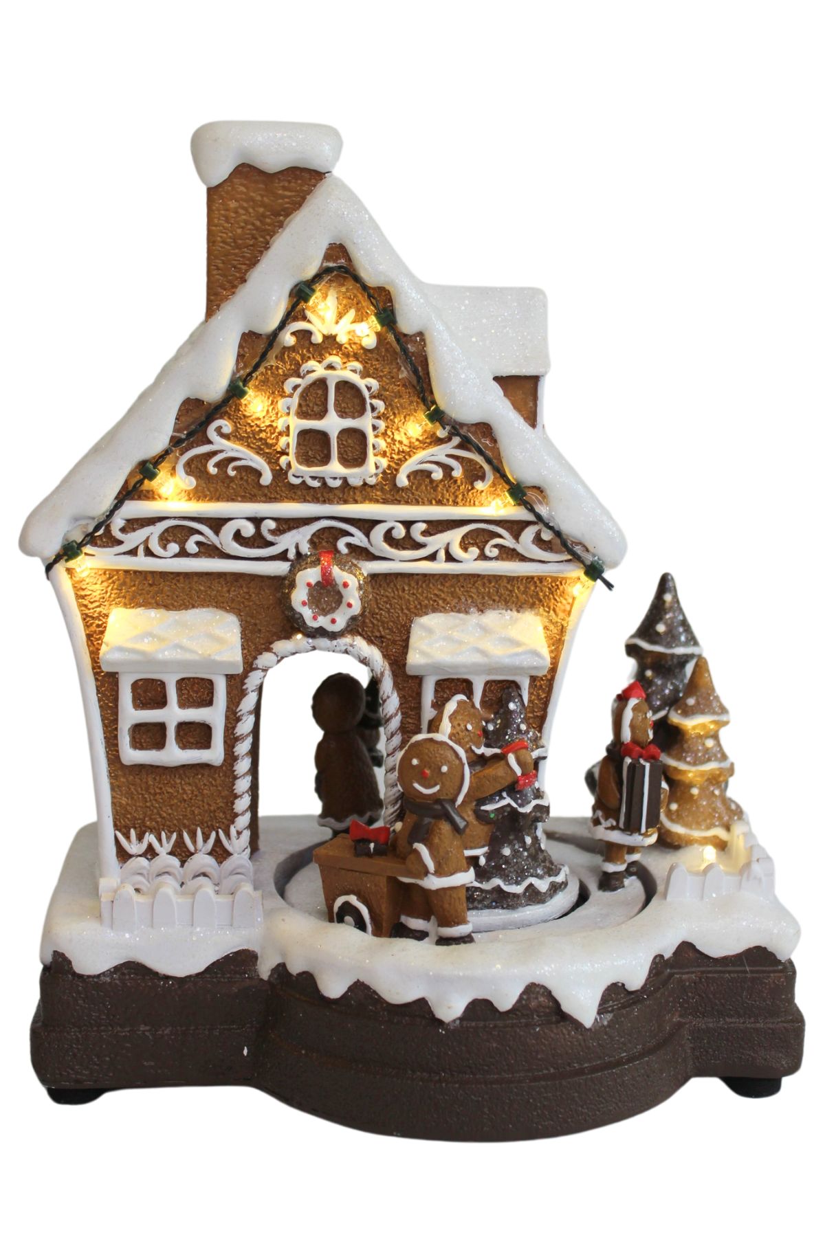 Hrací a pohyblivý perníkový domček s LED 23cm