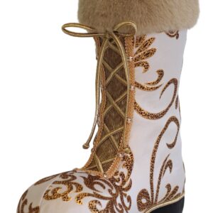 Krémová vianočná čižma 40cm