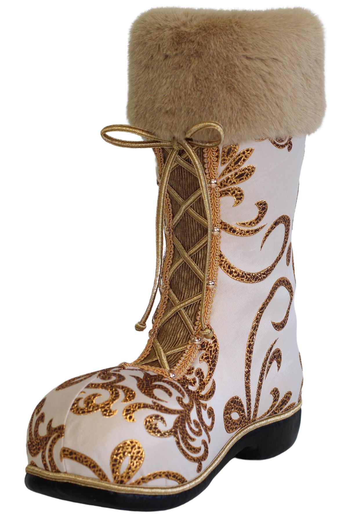 Krémová vianočná čižma 40cm