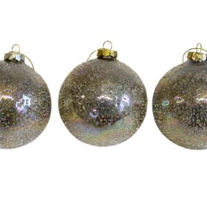 Krémové sklenené vianočné gule 3ks 10cm