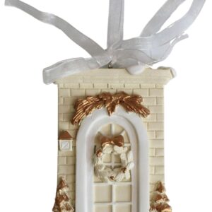 Krémovo zlatá vianočná ozdoba/dvere 8cm