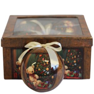 Vianočné guľe s medvedíkom 10cm 4ks – Obrázok 1