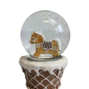 Vianočné snežítko Perníkový koník 10cm – Obrázok 1