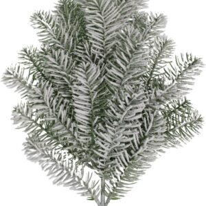 Zasnežená ihličnatá halúzka jedličky 68cm