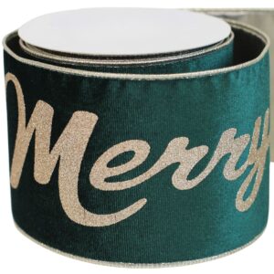 Zelená vianočná stuha Merry Christmas 10cmx10m