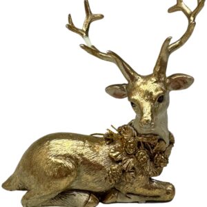 Zlatý jeleň sediaci 10cm – Obrázok 1