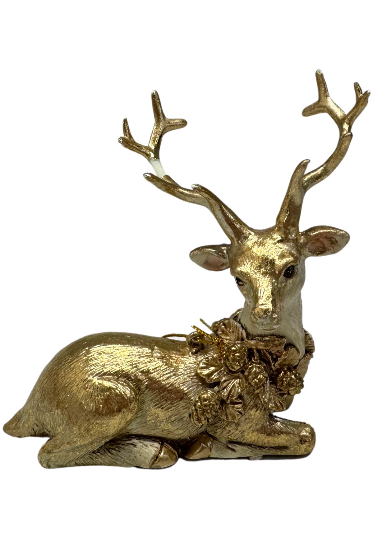 Zlatá vianočná figúrka jeleň 10cm