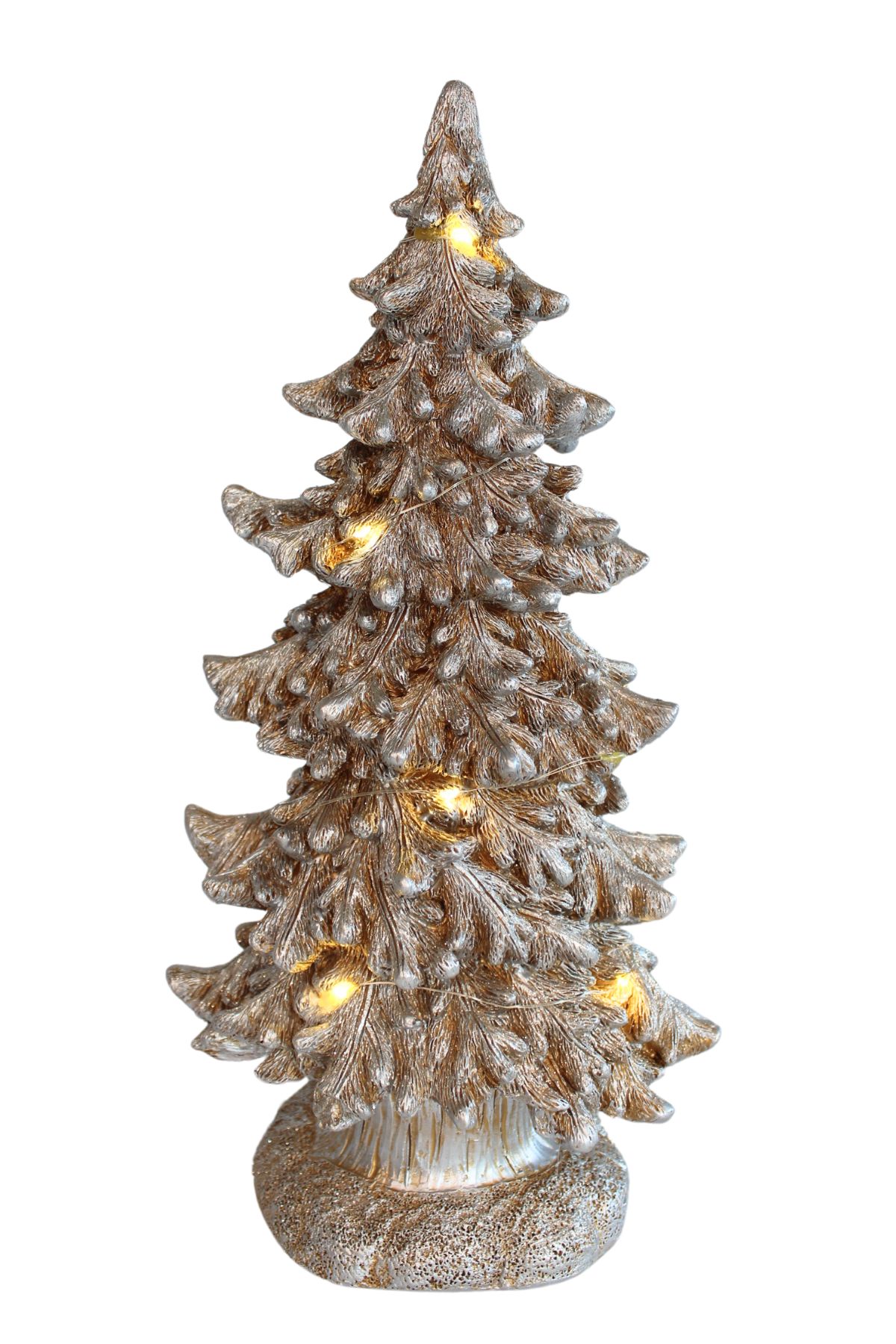 Zlatý svietiaci vianočný stromček 39cm