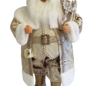 Zlatá vianočná dekorácia Mikuláš 64cm