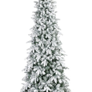 Zasnežený umelý vianočný stromček úzky 210cm