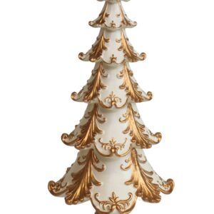 Krémovo zlatý vianočný stromček 30cm – Obrázok 1