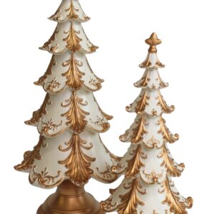 Krémovo zlatý vianočný stromček 30cm – Obrázok 2