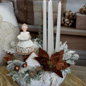 Adventný aranžmán gingerbread I. 38x43cm – Obrázok 1