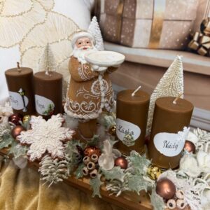 Adventný aranžmán gingerbread Santa  44x21x25cm – Obrázok 1