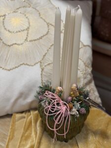 Vianočný aranžmán v zelenom črepníku 16x38cm