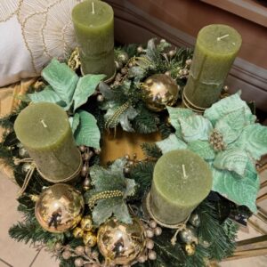 Zelený adventný veniec 55x26cm – Obrázok 2