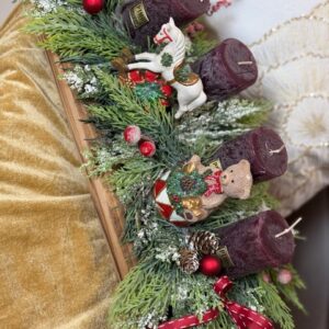 Adventný aranžmán s macíkom a koníkom 40x23x17cm – Obrázok 5