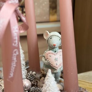 Plyšový adventný veniec s myškami 22x30cm – Obrázok 3