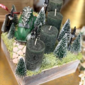 Adventný aranžmán zelený s autom 20x20x22cm – Obrázok 4