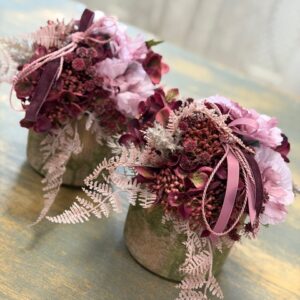 Celoročný fialovo-ružový aranžmán 28x19x19cm