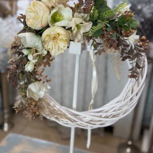 Veniec na dvere krémovo-hnedý 40cm