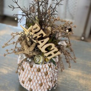 Letný krémovo-zlatý aranžmán Beach 34x32x52cm