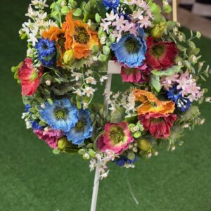 Veniec na dvere s divými makmi 50cm