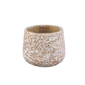 Črepník Ziven white round cement 14x13cm – Obrázok 1