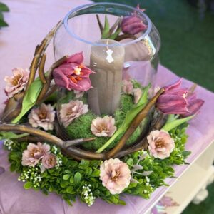 Veselý aranžmán so sklom 60x27x28cm