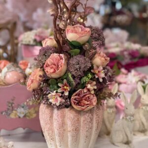 Celoročný aranžmán ružovo-fialový 74cm